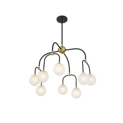 4 Light Chandelier, Black