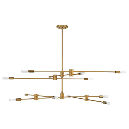 Savoy House Lyrique 12 Light Chandelier, Warm Brass - 1-7001-12-322