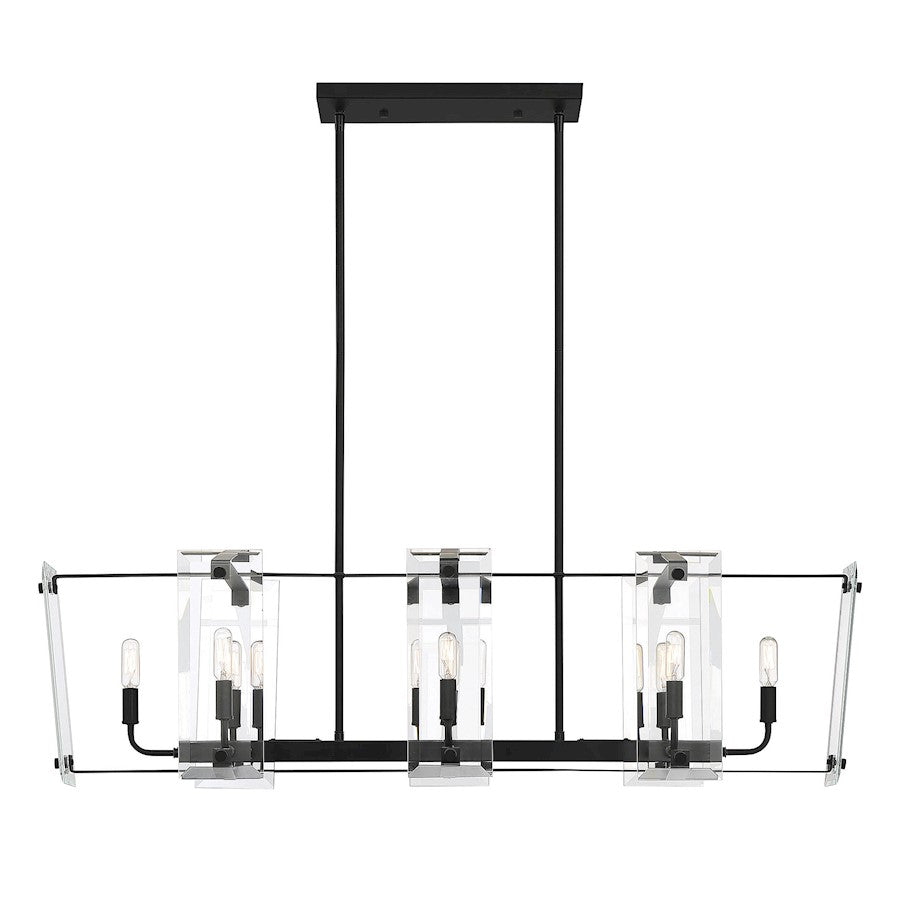 Savoy House Everett 8 Light Linear Chandelier, Matte Black - 1-7113-8-89