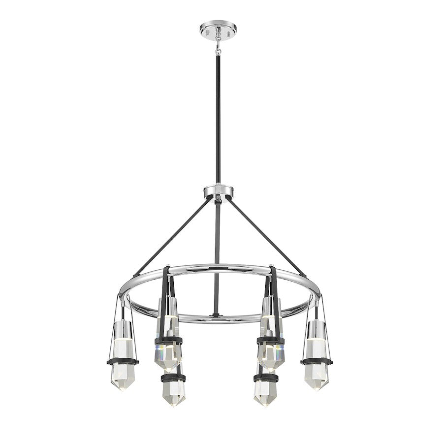 6 Light LED Chandelier, Black