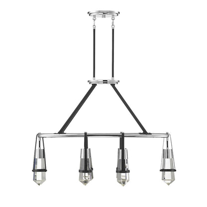 6 Light LED Chandelier, Black