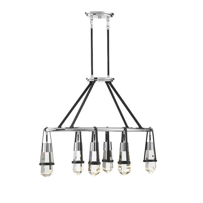 6 Light LED Chandelier, Black