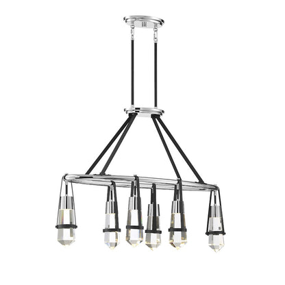 6 Light LED Chandelier, Black