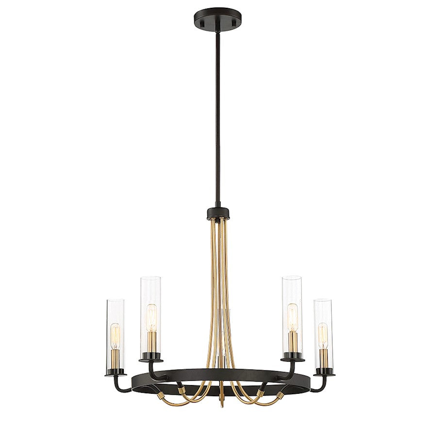 5 Light Chandelier, Vintage Black