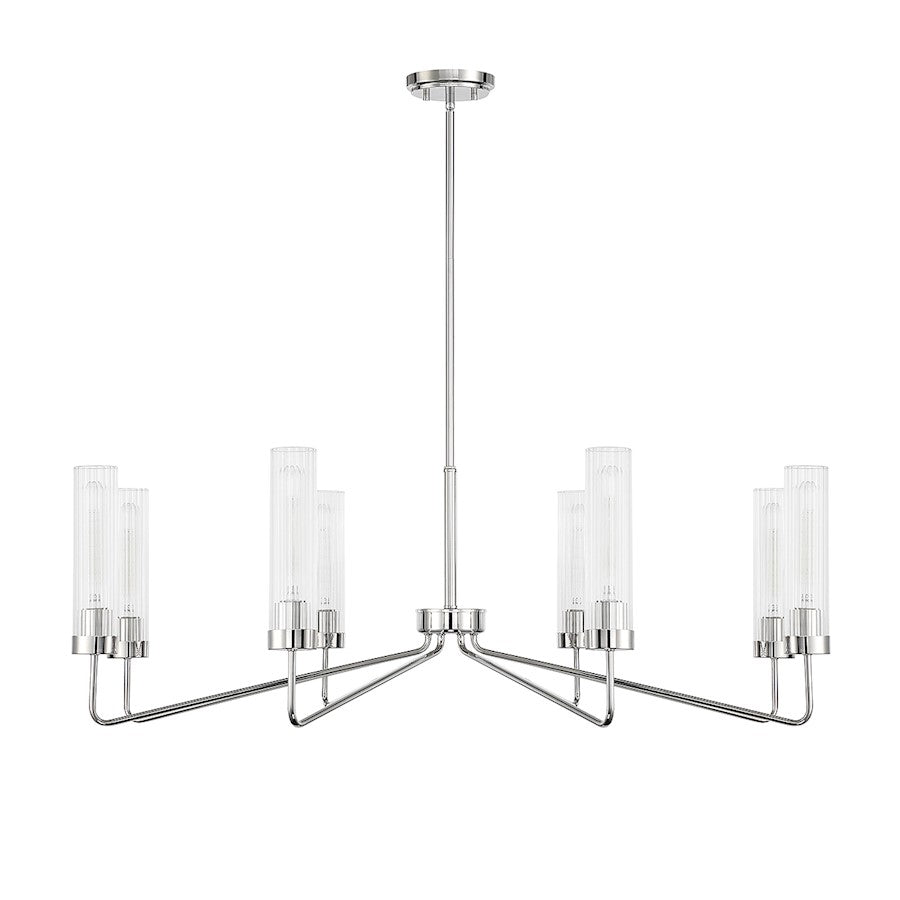 8 Light Chandelier, Matte Black