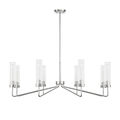 8 Light Chandelier, Matte Black