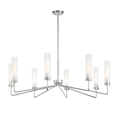 8 Light Chandelier, Matte Black