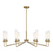 Savoy House Baker 8-Light Chandelier, Warm Brass/Clear Ribbed - 1-8860-8-322