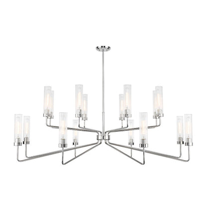 Savoy House Baker 16-Light Chandelier, Polished Nickel/Ribbed - 1-8862-16-109