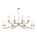 Savoy House Baker 16-Light Chandelier, Warm Brass/Clear Ribbed - 1-8862-16-322