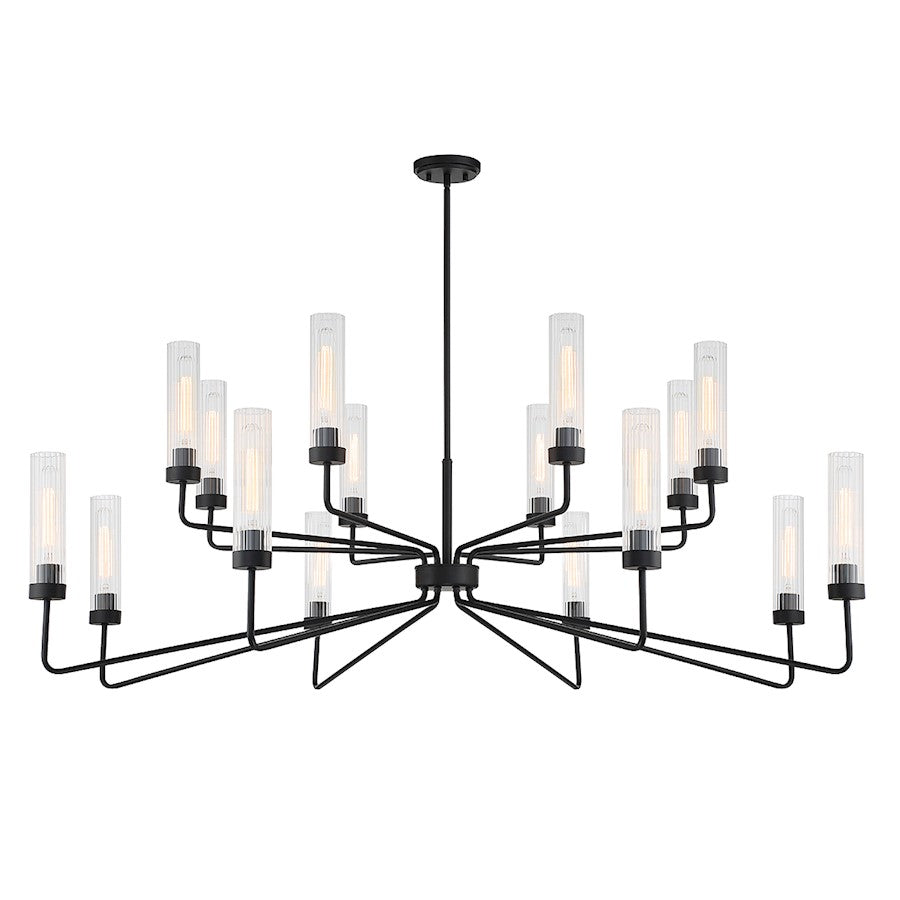 8 Light Chandelier, Matte Black