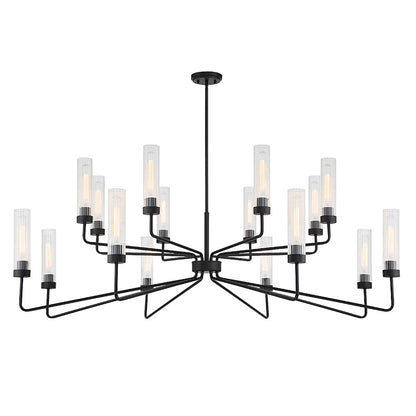 8 Light Chandelier, Matte Black