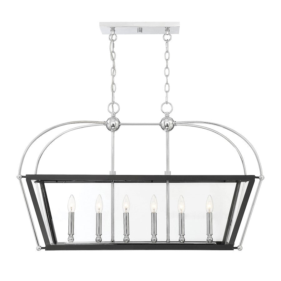 6 Light Linear Chandelier