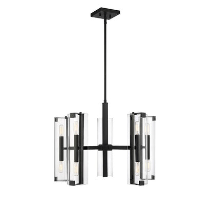 Savoy House Winfield 10 Light Chandelier, Matte Black/Clear - 1-9772-10-89