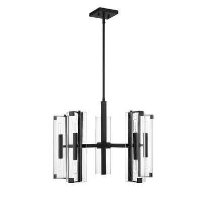 10 Light Chandelier, Matte Black