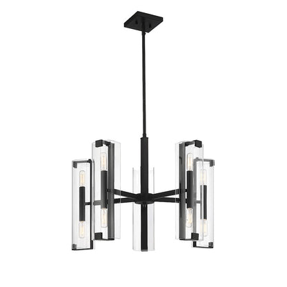 10 Light Chandelier, Matte Black