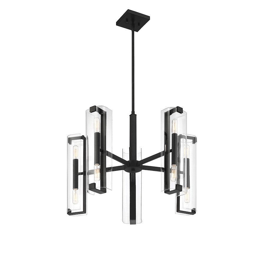 10 Light Chandelier, Matte Black