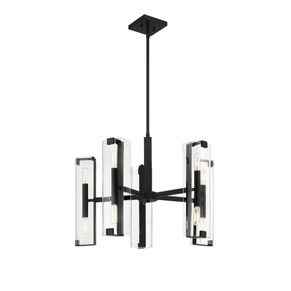 10 Light Chandelier, Matte Black