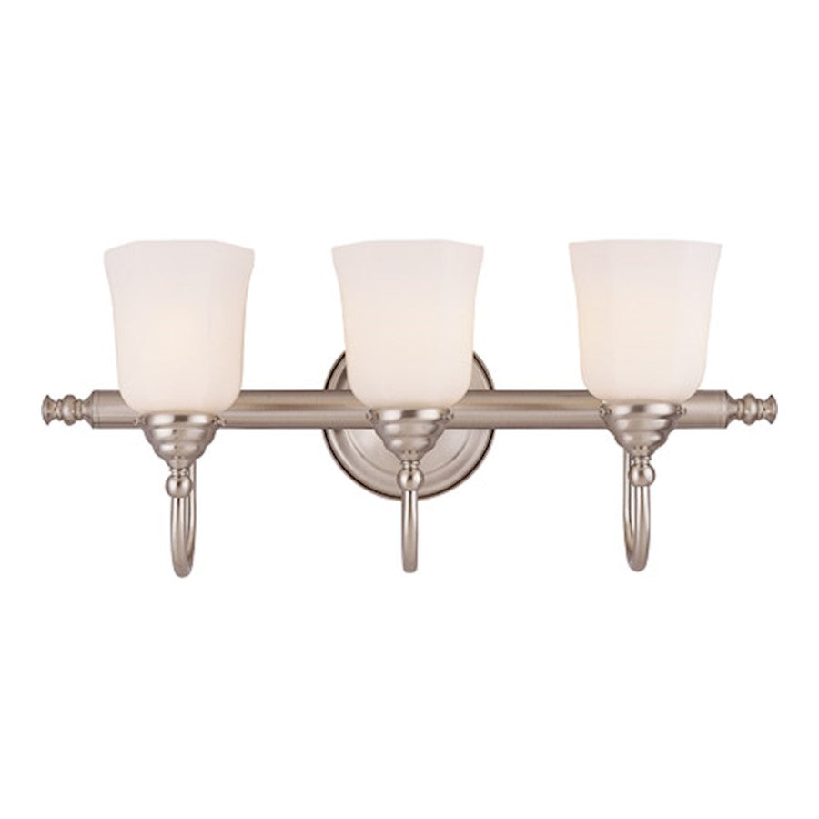 Savoy House Brunswick 3 Light Bath Bar, Satin Nickel - 1062-3-SN