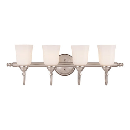 Savoy House Brunswick 4 Light Bath Bar, Satin Nickel - 1062-4-SN