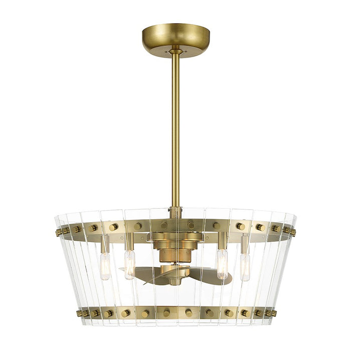 Essentials Ventari 5 Light Ceiling Fan, Warm Brass/Clear - 24-FD-8853-322