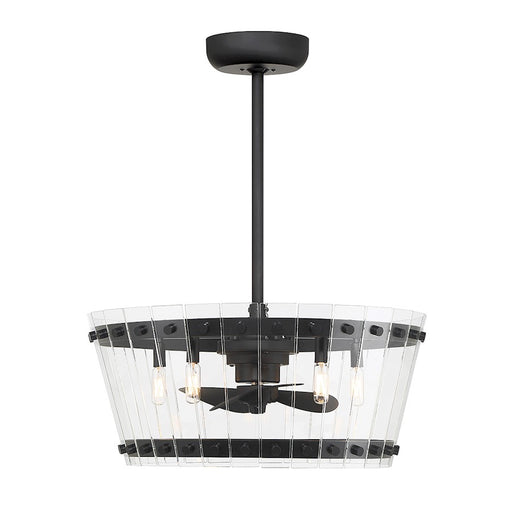 Essentials Ventari 5 Light Ceiling Fan, Matte Black/Clear - 24-FD-8853-89