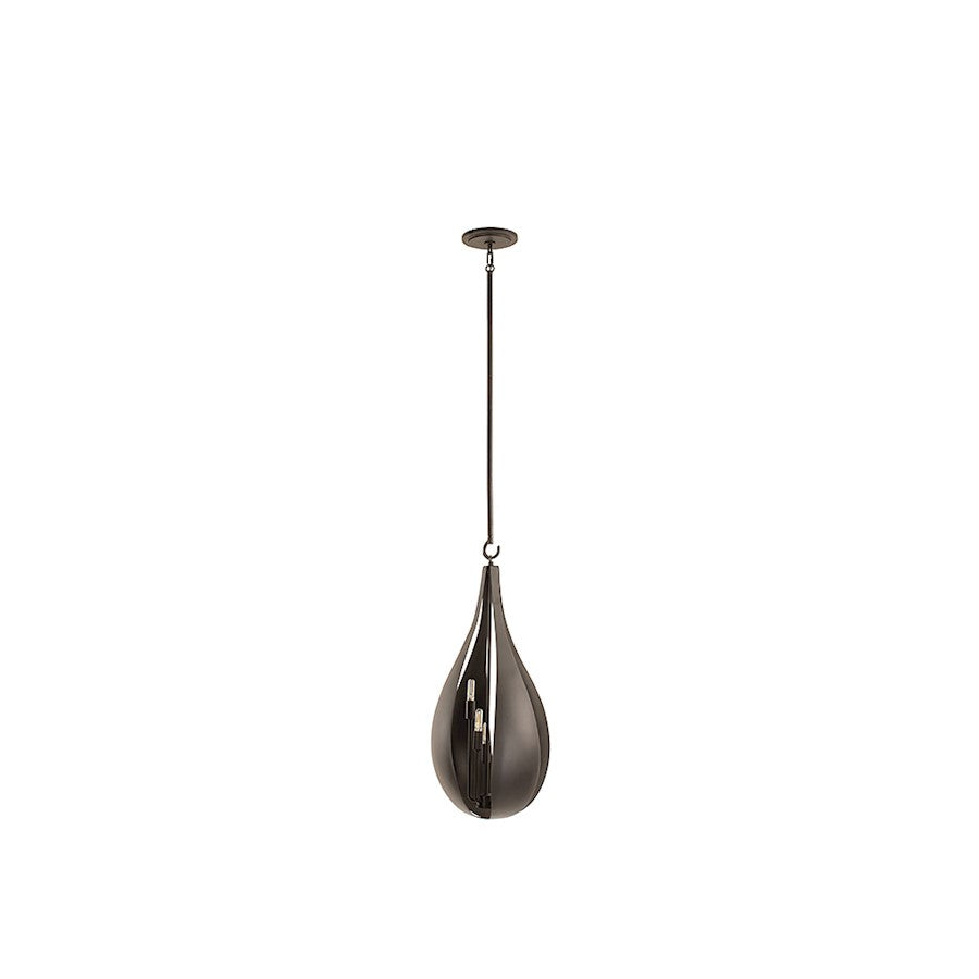 5 Light Pendant, Black Cashmere