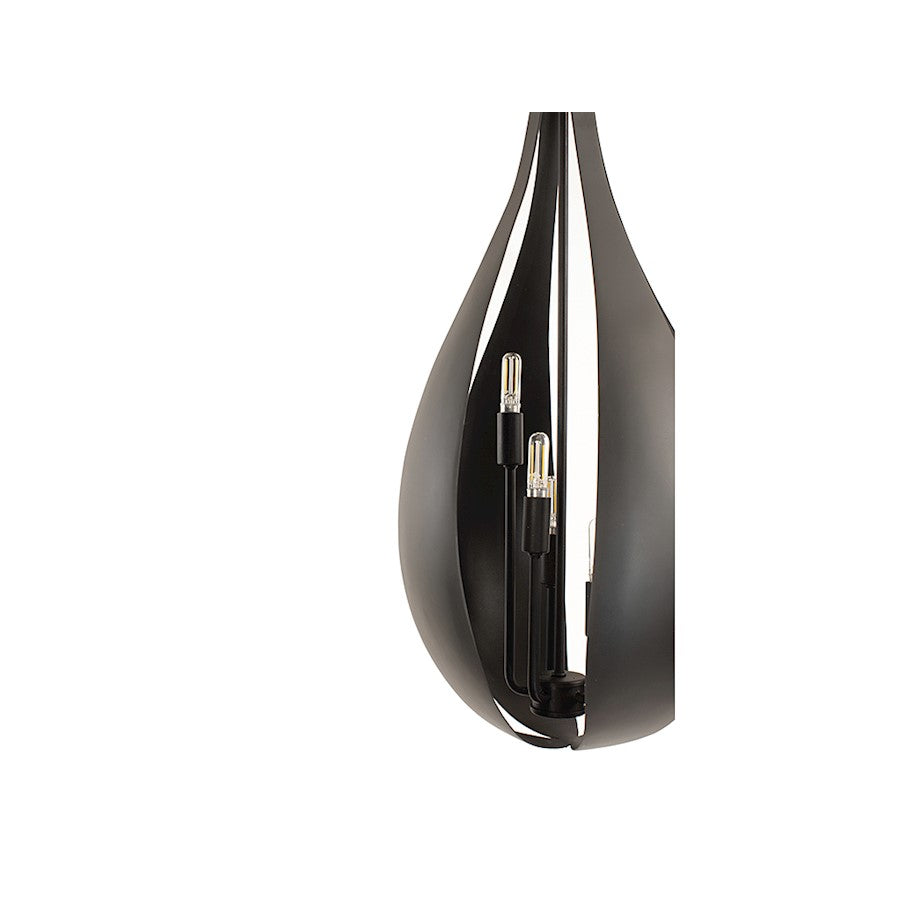 5 Light Pendant, Black Cashmere