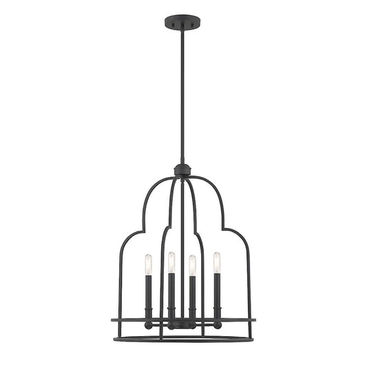 Essentials Diplomat 4 Light Pendant, Matte Black - 3-6612-4-89