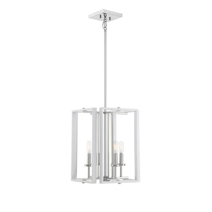 Savoy House Champlin 4 Light Pendant, White/Polished Nickel - 3-8881-4-172