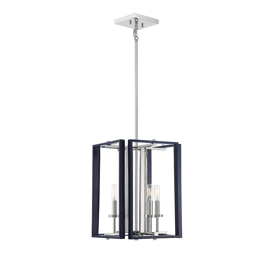 Savoy House Champlin 4 Light Pendant, Navy/Polished Nickel - 3-8881-4-174