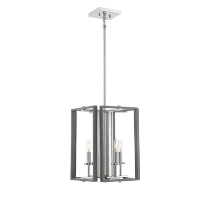 Savoy House Champlin 4 Light Pendant, Gray/Polished Nickel - 3-8881-4-175