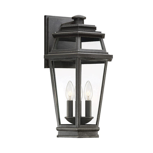 Savoy House Holbrook 3-Light EPMM Outdoor Wall Lantern, Textured Bronze With Gold