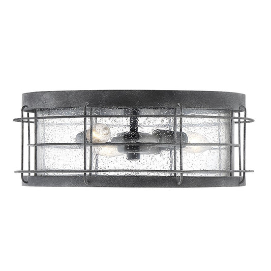 Savoy House Fletcher Outdoor Flush Mount, Oxidized Black