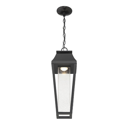 Savoy House Brookline LED Outdoor Hanging Lantern, Matte Black/Clear