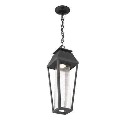 Savoy House Brookline LED Outdoor Hanging Lantern, Matte Black/Clear