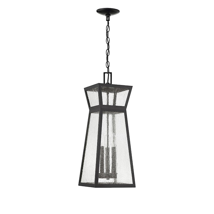 Savoy House Millford 3 Light Outdoor Hanging Lantern, Black/Clear