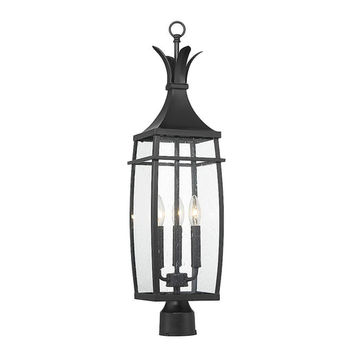 Savoy House Montpelier 3 Light Outdoor Post Lantern, Black/Clear - 5-769-BK