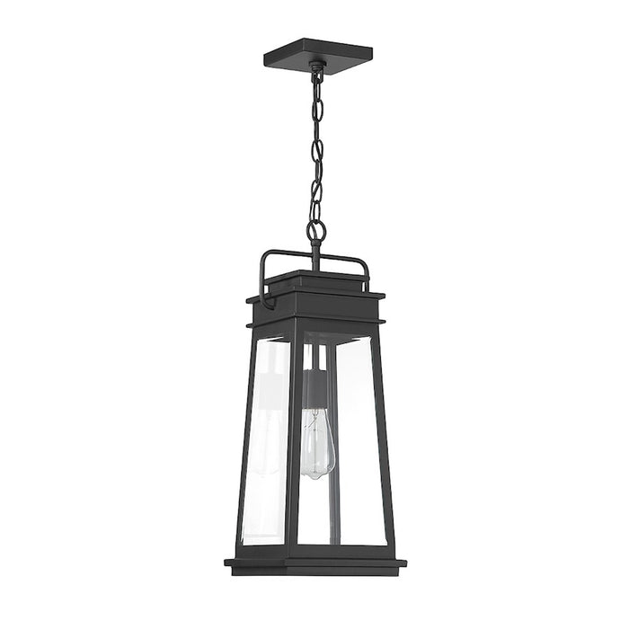 Savoy House Boone 1 Light Outdoor Hanging Lantern, Black/Clear
