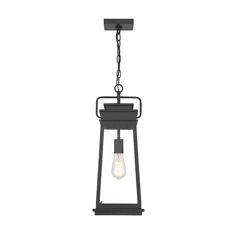 Savoy House Boone 1 Light Outdoor Hanging Lantern, Black/Clear