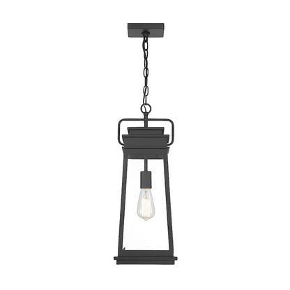 Savoy House Boone 1 Light Outdoor Hanging Lantern, Black/Clear