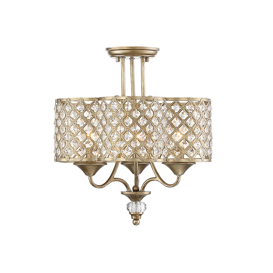 Savoy House Regis 3 Light Semi Flush in Pyrite