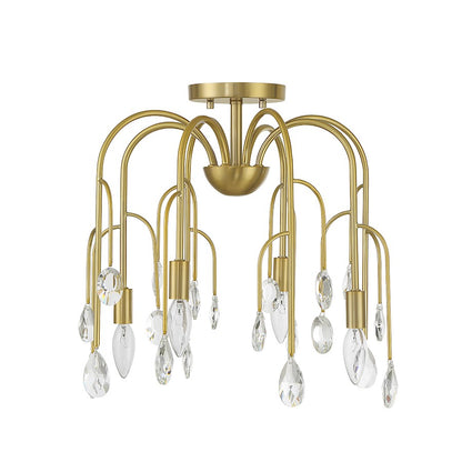 Savoy House Anholt 4 Light Convertible Semi Flush, Noble Brass