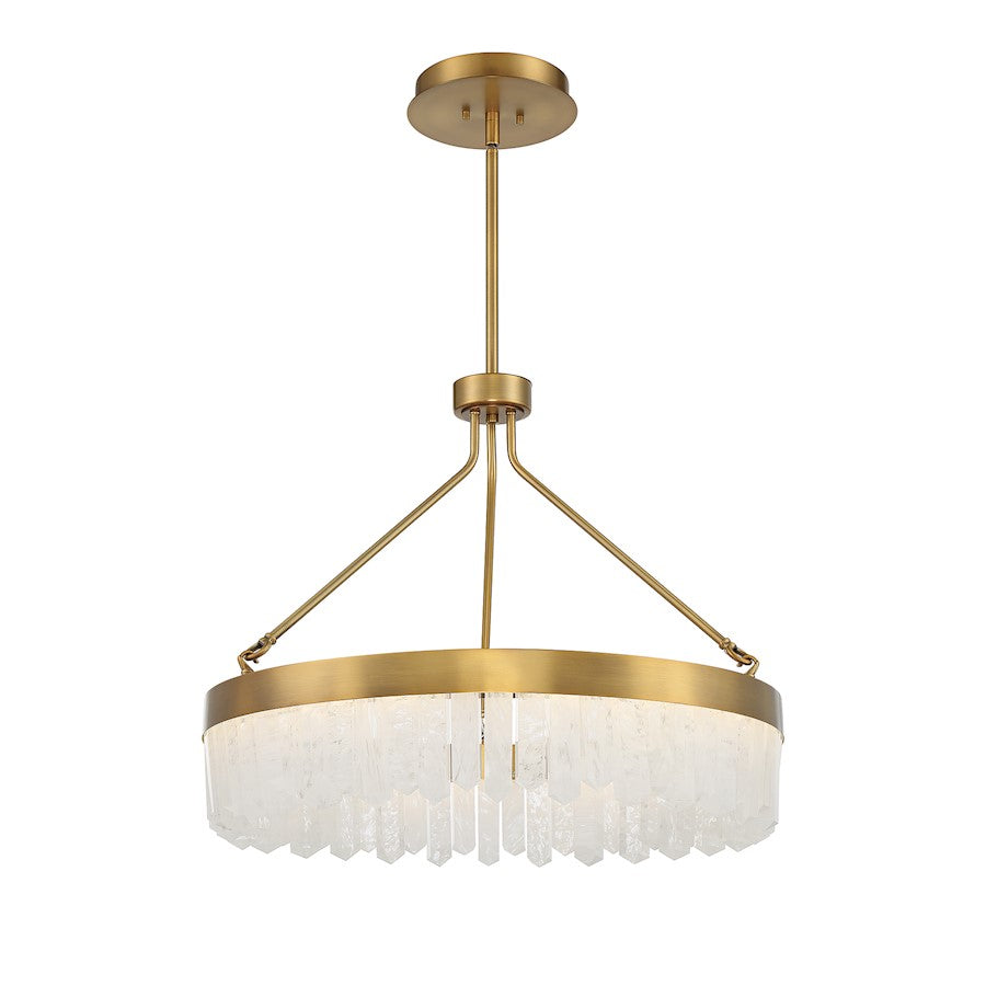 1 Light Pendant, Brass/Natural