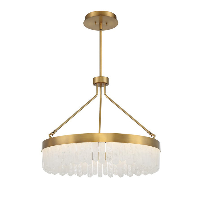 Savoy House Landon LED 1 Light Pendant, Brass/Natural