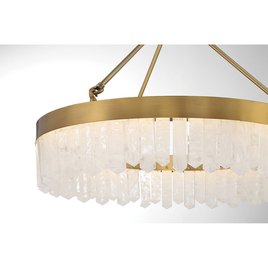 1 Light Pendant, Brass/Natural