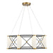 Savoy House Aries 8 Light LED Pendant, Black/Brass/White Opal - 7-1640-8-144