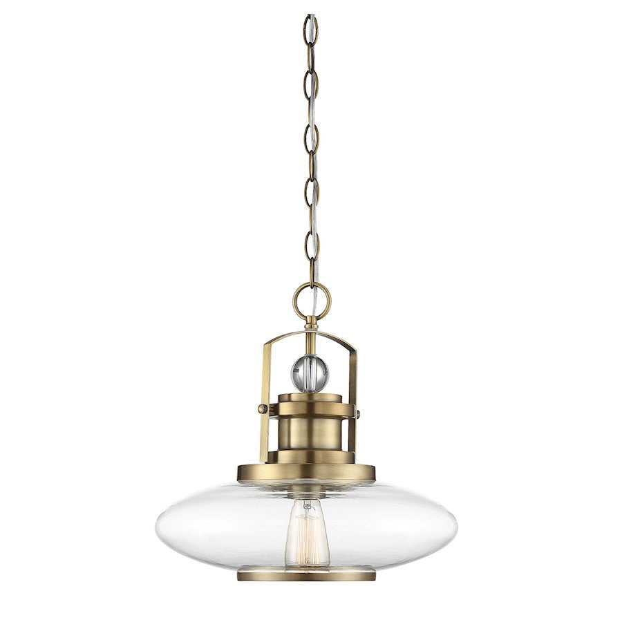 1 Light Pendant, Warm Brass