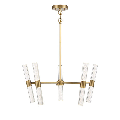 Savoy House Arlon 10 Light LED Pendant, Warm Brass/Bubble - 7-1732-10-322