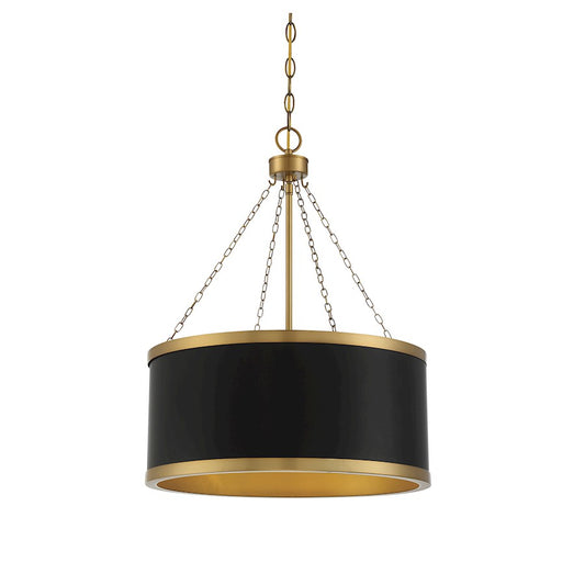 Savoy House Delphi 6 Light Pendant, Black/Warm Brass - 7-188-6-143